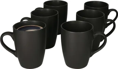 Produktbild von Lampart Nero 6-częściowy zestaw kubków do kawy I 250 ml I 6 osób I Czarny I z uchwytem