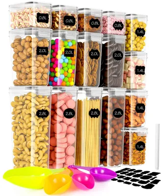 Image de Lot de 16 boîtes de rangement hermétiques pour l'organisation de la cuisine