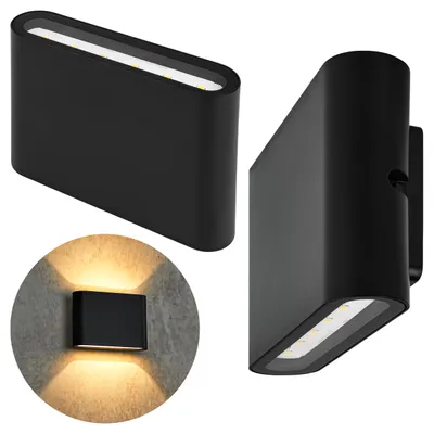 Produktbild von MasterLED Wandleuchte – 115×30×90 mm – 4000K Neutralweiß – 337 lm/6 W – IP44 – RAL 9005 schwarz – wandleuchte bad – badezimmer wandleuchte – GANTIO