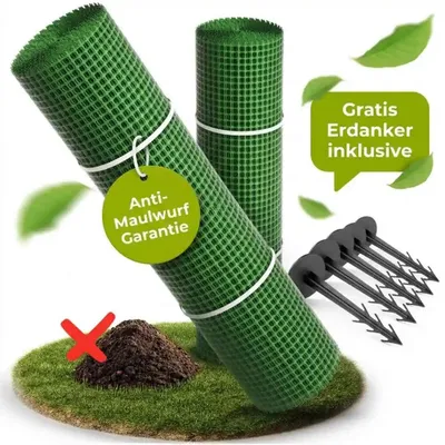 Produktbild von Premium Maulwurfgitter Set | 1,5 m Breite 150 m² + 300 Erdanker gratis