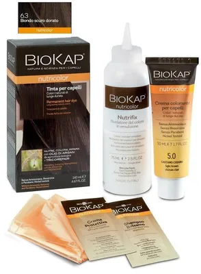 Produktbild von BIOKAP NUTRICOLOR 6,3 – Dunkelgoldblond – Haarfärbetube + Flasche