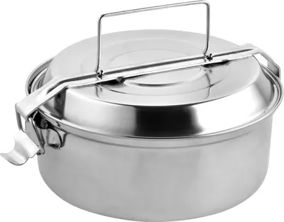 Produktbild von Lunchbox aus Edelstahl und Metall mit 2 Tellern Ø 16 cm. Lunchbox, Lunchbox aus Metall, Lebensmittelhalter aus Metall,