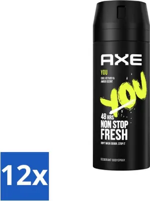 Obrázok produktu pre Ax - dezodorant v spreji - 48h Fresh - You - Cool Vetiver & Amber - 150 ml - výhodné balenie - 12 kusov