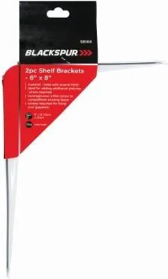 Produktbild von Blackspur Regalhalterungen aus Metall – 150 mm x 200 mm – Weiß – 2er-Pack