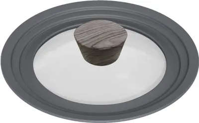 Zdjęcie produktu dla Szklana pokrywka do garnka Uniwersalna pokrywka Ergonomiczny uchwyt o wyglądzie drewna do wszystkich rodzajów kuchenek 16-18-20 cm