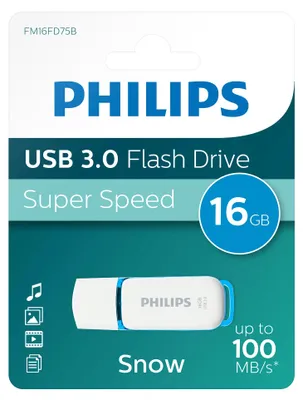 Produktbild von Philips USB-Stick 16 GB USB 3.0 Snow Edition Leserate bis 100 MB/s