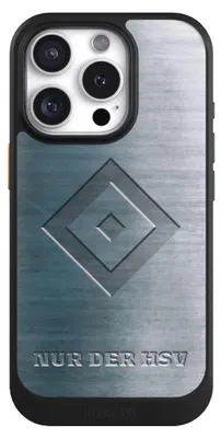 Produktbild von NIVOCASE Hülle für Apple iPhone 16 Pro Handyhülle NIVOcore Case Schwarz HSV Hamburger SV Metallic Look