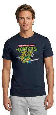 Produktbild von Spreadshirt Teenage Mutant Ninja Turtles Logo Männer T-Shirt, XXL, Navy