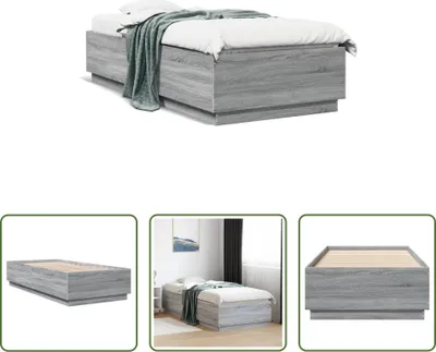 Produktbild von The Living Store Bettgestell Grau Sonoma 90x200 cm Holzwerkstoff