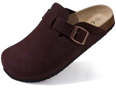 Image de Chaussons mules sabots - Daim - Antidérapant - Unie - Femme et homme