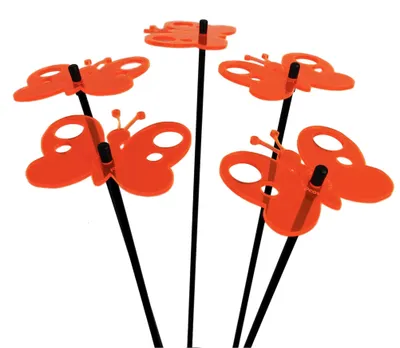 5 Acryl-Fensteraufkleber, fluoreszierendes Orange, 4,5 x 6 cm