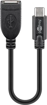 Image de Goobay 55470 Câble d'extension USB-C™, noir, 0,2 m - convient aux appareils avec connexion USB-C™