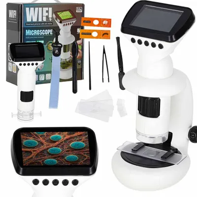Image de Microscope numérique électronique Wi-Fi USB, écran LCD, zoom 200x et 1000x, accessoires