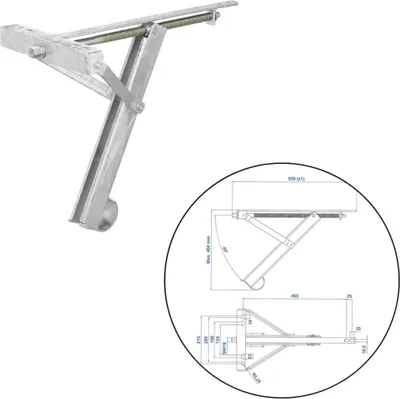 Produktbild von Kurbelstütze max. Höhe 450 mm, Stützen mit Trapezgewindespindeln - Anhängerstützen bis 450kg für Wohnmobil und Wohnwagen