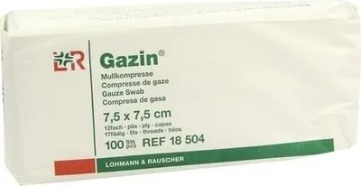 Produktbild von GAZIN Mullkomp.7,5x7,5 cm unsteril 12fach Op