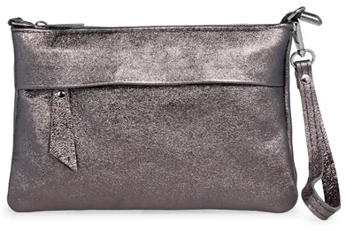 Produktbild von Caspar Elegante Echtleder Clutch Damen Umhängetasche Handtaschetasche mit Handschlaufe & verstellbarem Schultergurt - CLASSIC LINE - Modell No.845 - Italy