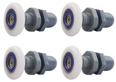 Image de 4 roulettes pour porte de douche en verre