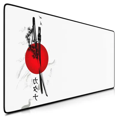 Produktbild von - XXL Speed Gaming Mauspad 900 x 400mm - XXL Mousepad - Tischunterlage Large Size - verbessert Präzision und Geschwindigkeit - Japan Ink Swords
