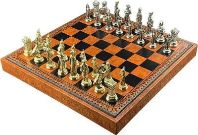 Zdjęcie produktu dla Italfama Napoleon Szachy + brązowo-czarna sztuczna skóra, plansza 48 cm