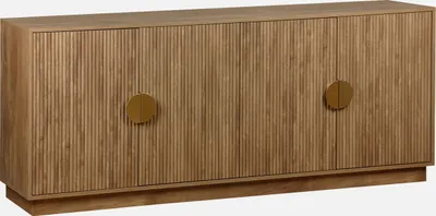 Produktbild von sweeek - Exotisches Sideboard mit 4 Türen in Mangoholz-Optik mit Rillen 180cm - Mangoholzlook