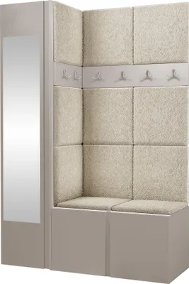 Produktbild von MIRJAN24 Garderoben-Set Orion X, Garderobe mit Sitzbank mit 11 x Wandpanel 42x42 (Farbe: Cashmere, Abriamo 3)