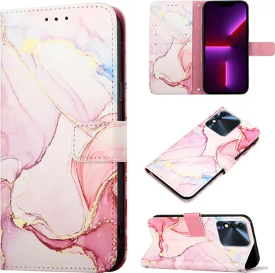 Produktbild von Tecno Spark 8 Case, WindCase Butterfly PolyurethanLeather Flip Wallet Card Slots with Hand Strap, Stand Cover for Tecno Spark 8 KG6 Pink Weiß