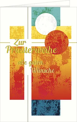 Produktbild von Priesterweihe Glückwunschkarte mit Briefumschlag, graphisch, alle guten Wünsche