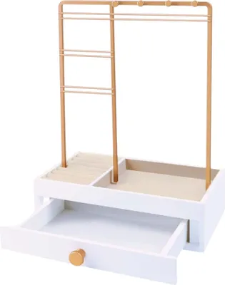Immagine prodotto di Organizer per trucchi con cassetto – pratico contenitore per cosmetici – marca XYZ – bianco – ideale per la casa e i viaggi