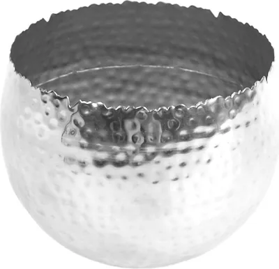 Produktbild von Metallischer Pflanzenbehälter - Handgefertigt - Silber - 22cm x 17cm