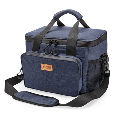 Produktbild von Valle Verde 15 Liter Coolerbag, Kühltasche, Kühlkorb, Kühlbox, Thermotasche, Picknicktasche - Thermoisoliert, Auslaufsicher - Blau, 30 x 23 x 23 cm