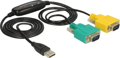 Image de DELOCK Adapter USB 2.0 A > 2x Seriell DB9 RS-232 St/St 1.5m