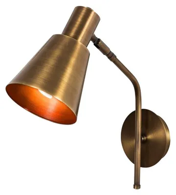 Image de Applique murale Lampe Métal Cuivre - 36 x 40 cm - Douille E27 - Style Industriel