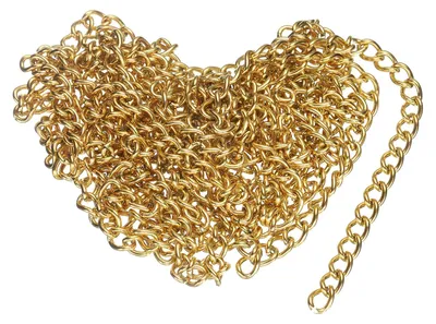 Edelstahl-Curb-Kette, 2 m, 7x5x1,2 mm, kubanisches Glied, Gold