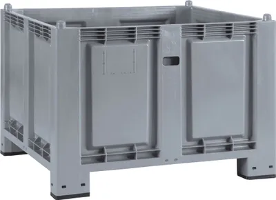 Produktbild von Palettenbox mit 4 Füßen, lebensmittelecht, LxBxH 1200 x 800 x 850 mm, grau