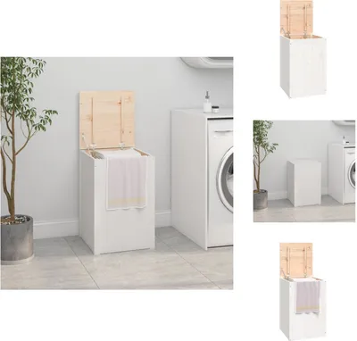 Immagine prodotto di vidaXL Cassettone per la biancheria bianco 44x44x66 cm in legno di pino massiccio - Cesti per la biancheria