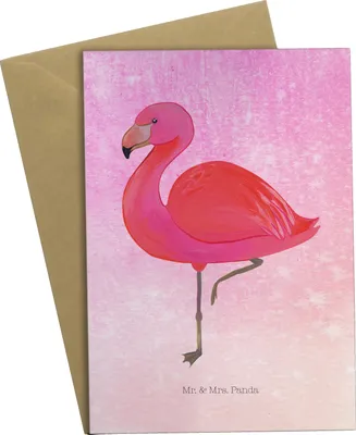 Produktbild von Mr. & Mrs. Panda Grußkarte Flamingo Classic - Aquarell Pink - Geschenk, weihnachtskarten, einladungskarten, osterkarte, Rosa, Freundin, Prächtig, osterkarten, Ich