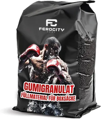 Produktbild von Ferocity Füllmaterial für Punch Bag Boxsack Füllung 10 KG ca. 18L für Makiwara, Maisbirne, Boxbirne, Schlagbirne, SBR-Granulat Gummi [137]