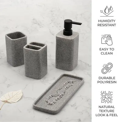 Produktbild von Badezimmeraccessoire Geschenkset, 4-teilig, mit Seifenabguss und -schale