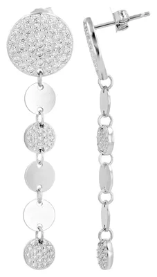 Produktbild von "Kerry" 925/- Echt Silber Ohrstecker mit Hänger und Zirkoniasteinen, silberfarben rhodiniert
