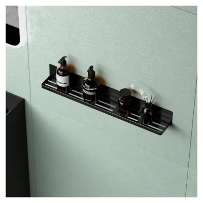 Produktbild von Duschablage ohne Bohren, magnetisches Duschregal, selbstklebende Badezimmerablage zur Wandmontage 60 cm Schwarz