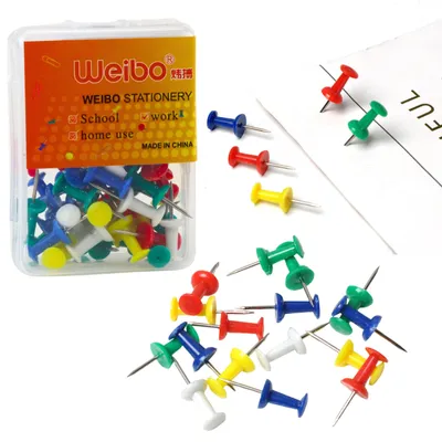 Productafbeelding van Set kleurrijke pins voor kurkborden, kantoor en school, 40 stuks.