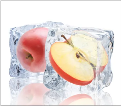 Produktbild von Spritzschutz Herdabdeckplatte Schneidebrett aus Glas Äpfel in Eiswürfel 1-Teilig (60x52cm)