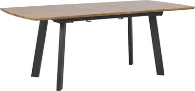 Obrázek produktu pro BELIANI Jídelní stůl tmavé dřevo s černými nohami rozkládací 160/200 cm 8místný moderní