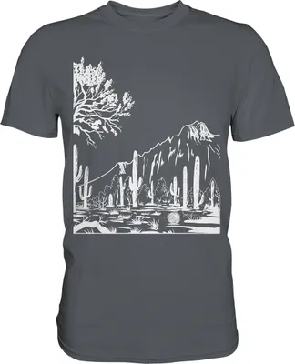 Produktbild von Sukkulenten Wüste Landschaft Kaktus T-Shirt – Dark Grey / M