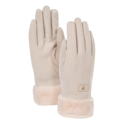 Produktbild von Damen Touchscreen Winterhandschuhe HEYO Warm Gefütterte Velours-Handschuhe mit Kunstfell Thermo-Handschuhe Beige