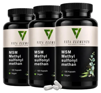 Vita Elements MSM Methylsulfonylmethaan, set van 3.
