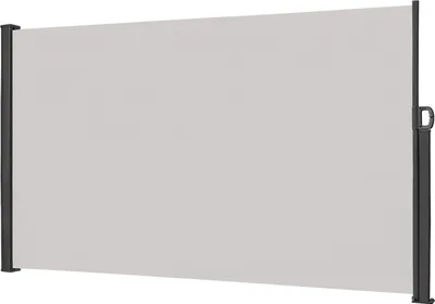 Produktbild von TRMLBE Seitenmarkise Sichtschutz 200x300cm Balkon Ausziehbar Vertikalmarkise 100% Polyester & Alu Ständer Sichtschutzwand Blickdicht UV-Schutz Seitenrollo mit Griff für Balkon und Terrasse, Grau