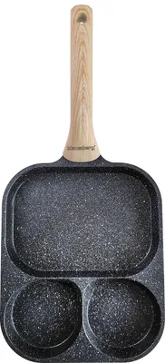 Produktbild von 3-in-1 Marmorpfanne für Eier, Pfannkuchen und Crêpes 22x18cm SCHWARZ KLAUSBERG KB-7827