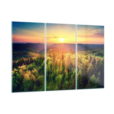 Produktbild von Bilder auf glas - Berge Natur - 165x110cm - Glasbilder - Wandbilder - Bilder - Kunstdruck - zum Aufhängen bereit - Wanddekoration aus Glas - Glas Bilder - Wandbild auf Glas - 3 Teile - GCE165x110-3697