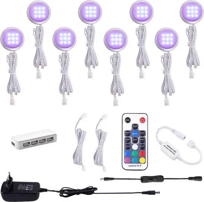 Immagine prodotto di Set di illuminazione a LED per cucine - 8 colori alternati - telecomando - dimmerabile - RGB